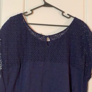 Navy Lace Shirt